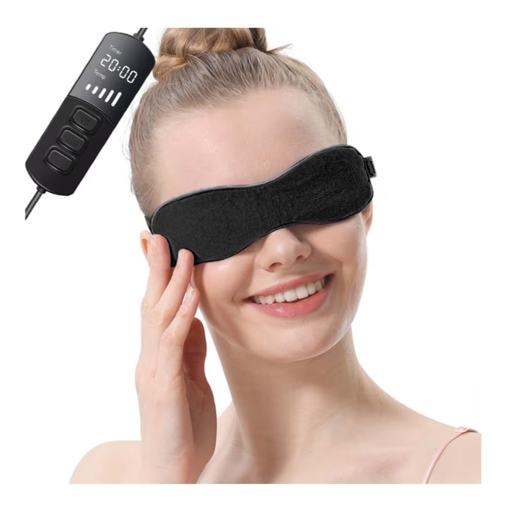 Black Heated Eye Mask with Remote